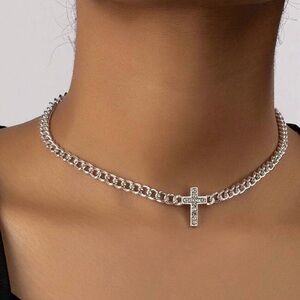 Dazzling Sterling Silver Cross Necklace